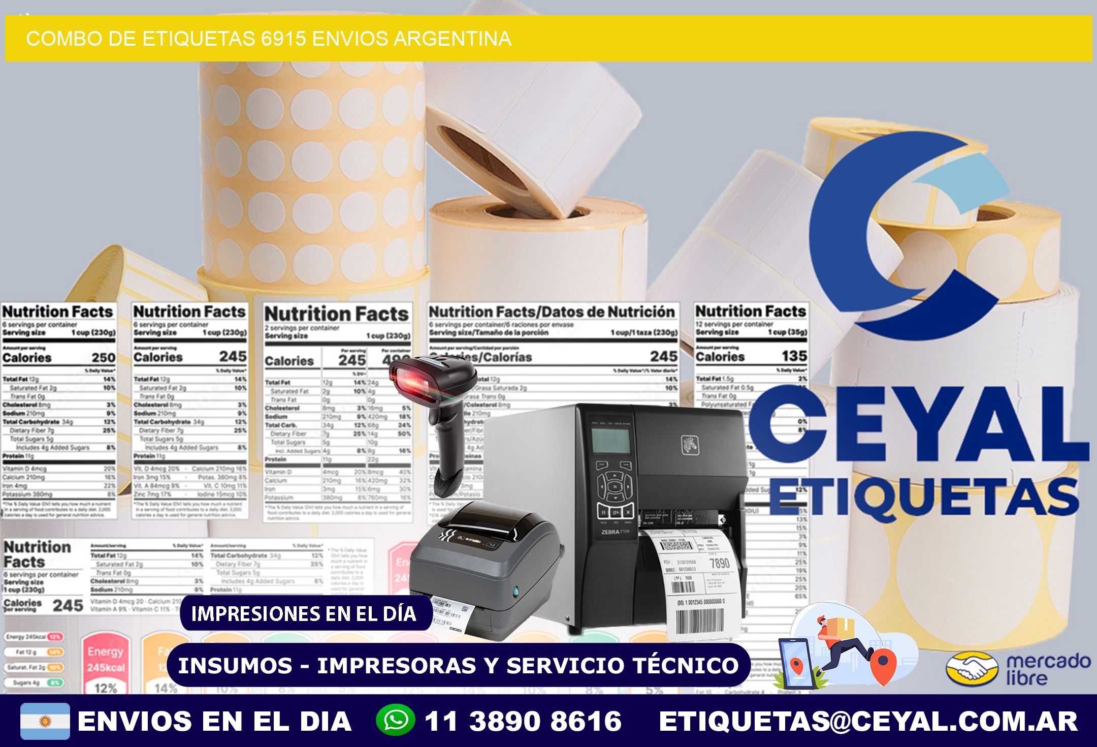 Combo de etiquetas 6915 ENVIOS ARGENTINA