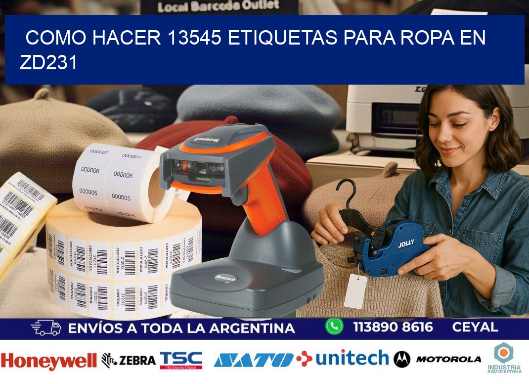 Como hacer 13545 etiquetas para ropa en zd231