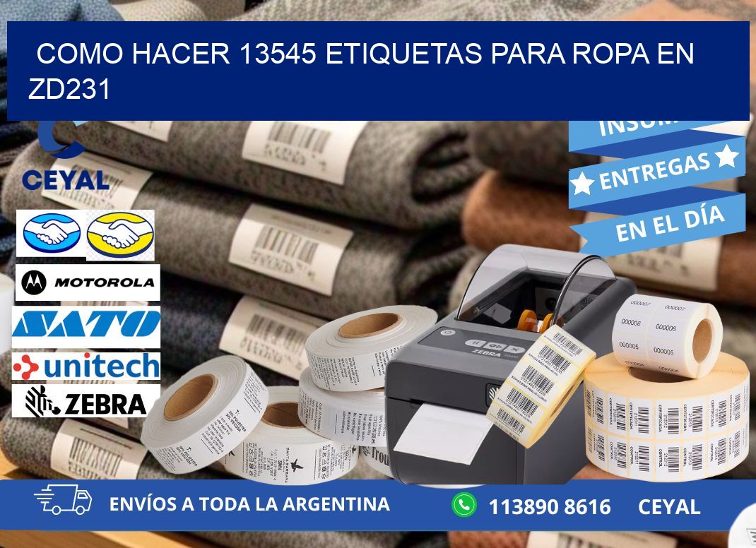 Como hacer 13545 etiquetas para ropa en zd231