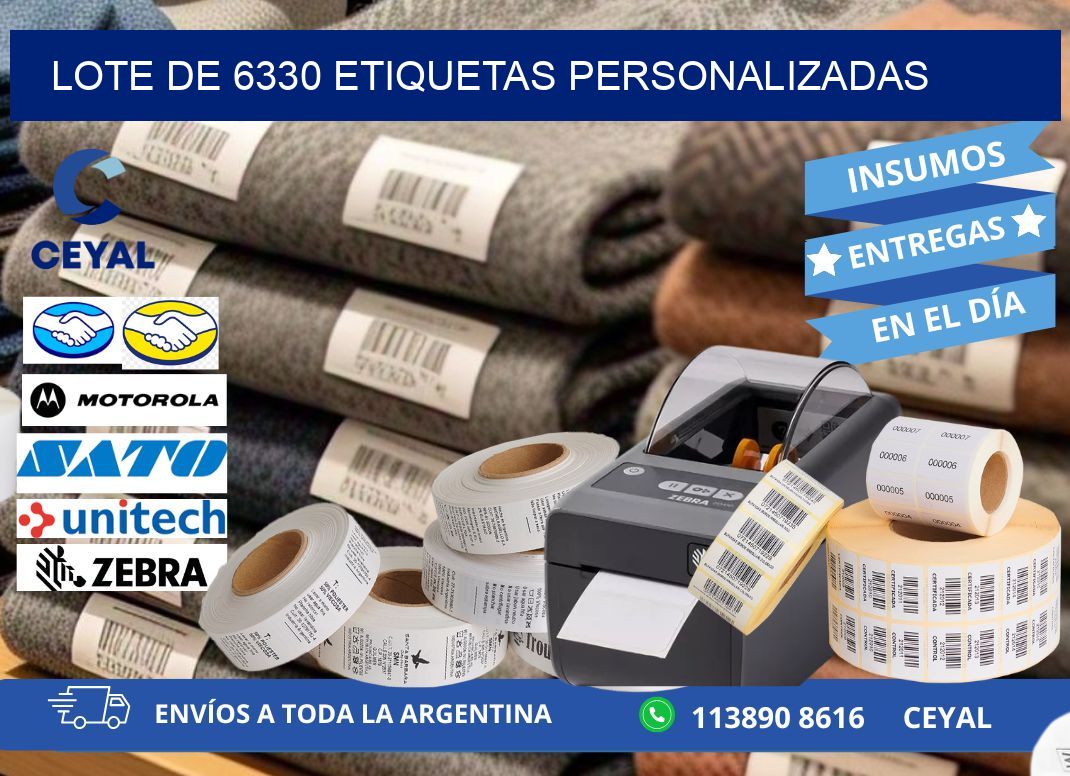 Lote de 6330 etiquetas personalizadas