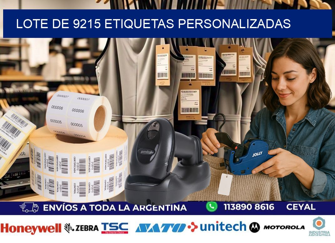 Lote de 9215 etiquetas personalizadas
