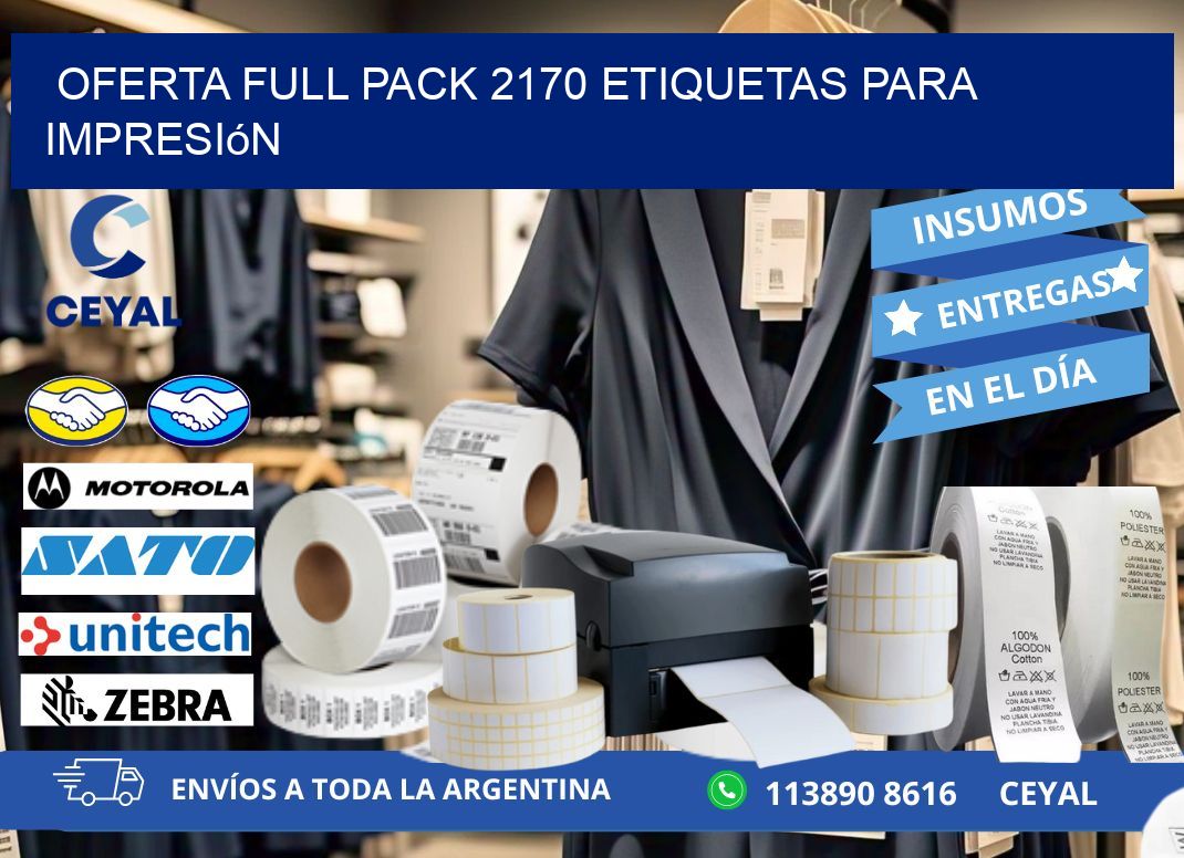 Oferta full pack 2170 etiquetas para impresión