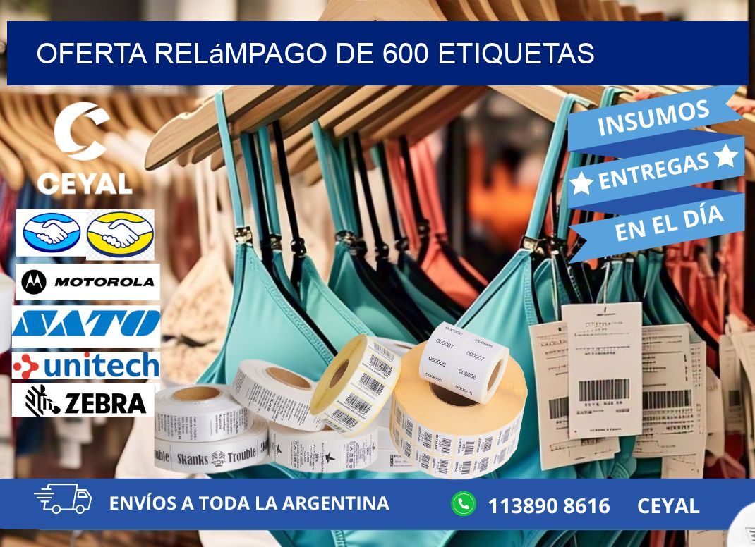 Oferta relámpago de 600 etiquetas