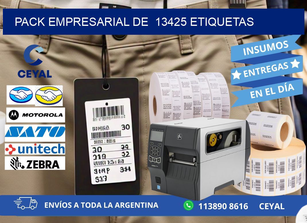 Pack empresarial de  13425 etiquetas