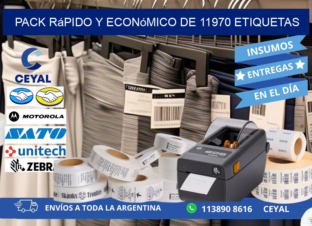 Pack rápido y económico de 11970 etiquetas