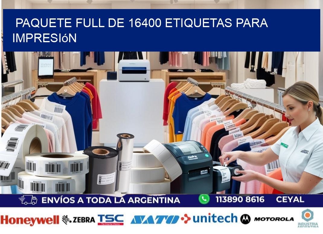 Paquete full de 16400 etiquetas para impresión
