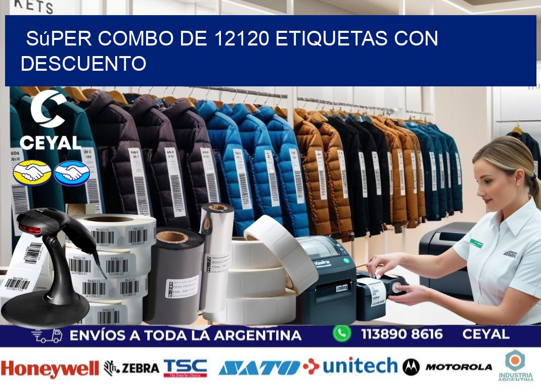 Súper combo de 12120 etiquetas con descuento