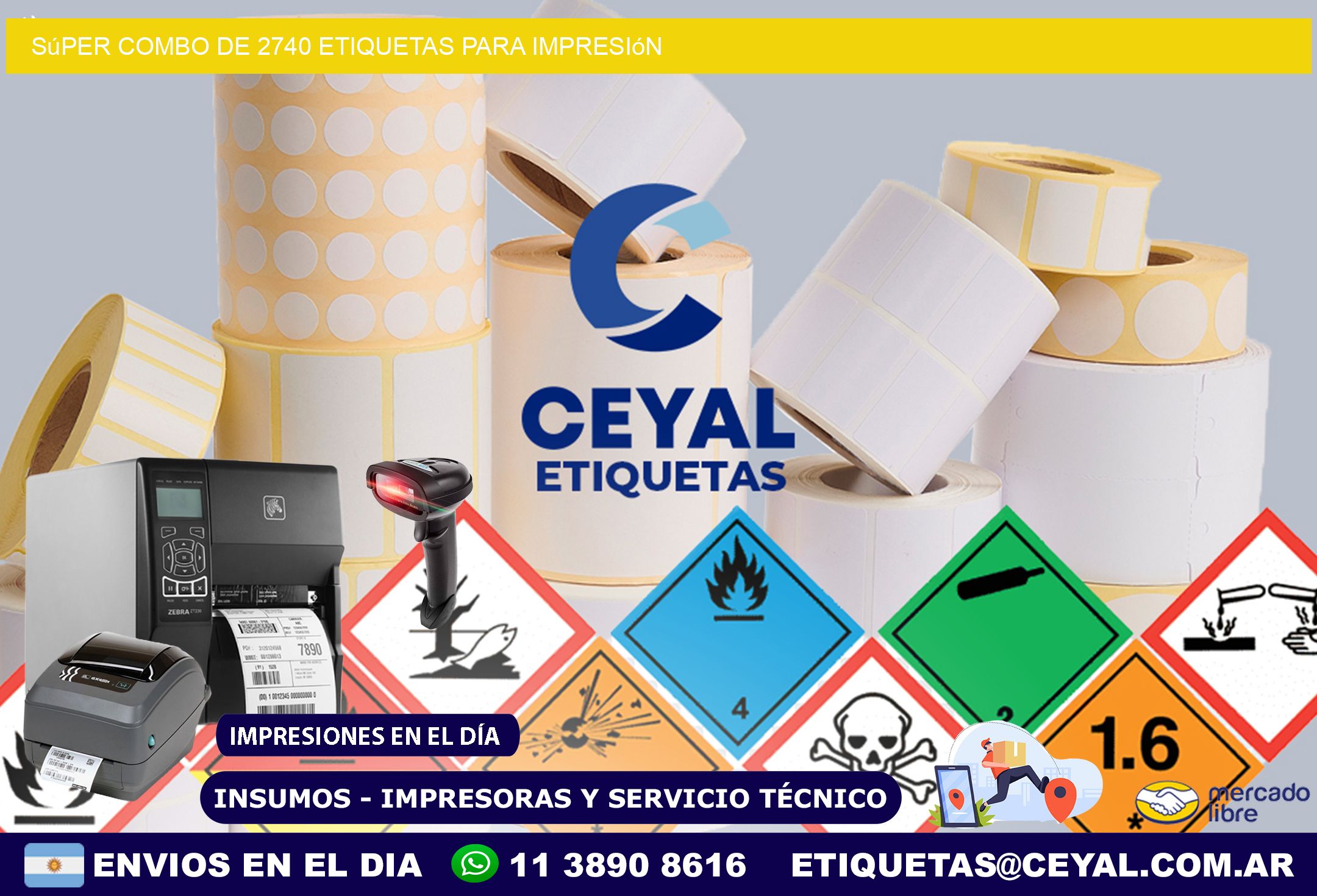 Súper combo de 2740 etiquetas para impresión