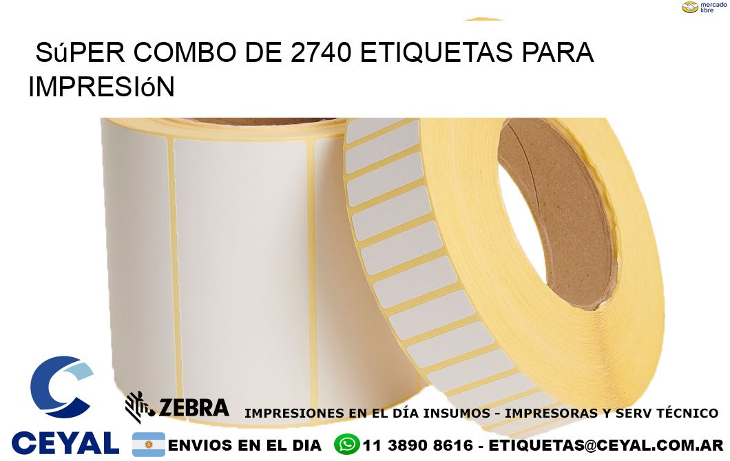 Súper combo de 2740 etiquetas para impresión