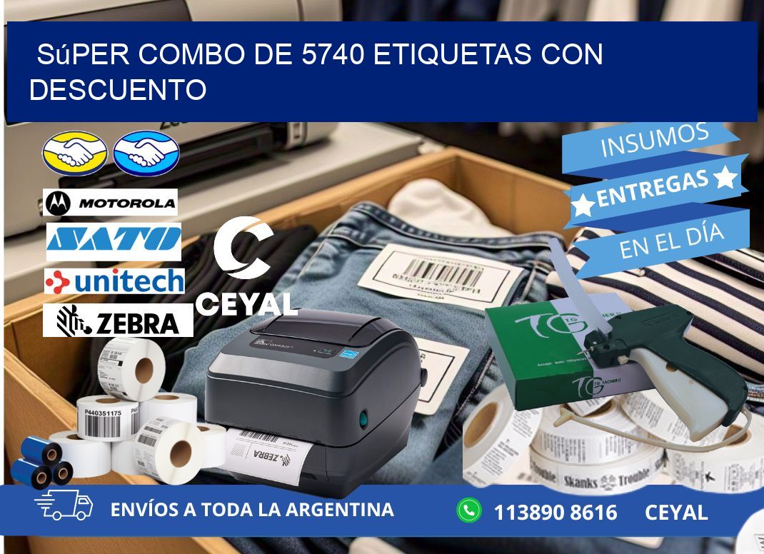 Súper combo de 5740 etiquetas con descuento