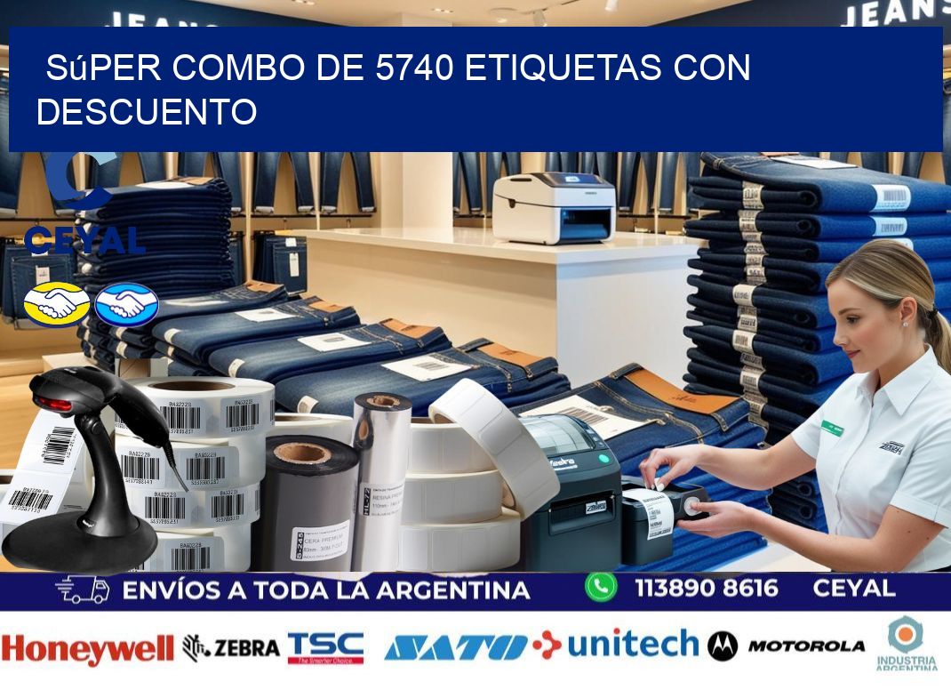 Súper combo de 5740 etiquetas con descuento
