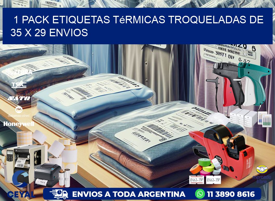 1 Pack etiquetas Térmicas Troqueladas De 35 x 29 ENVIOS