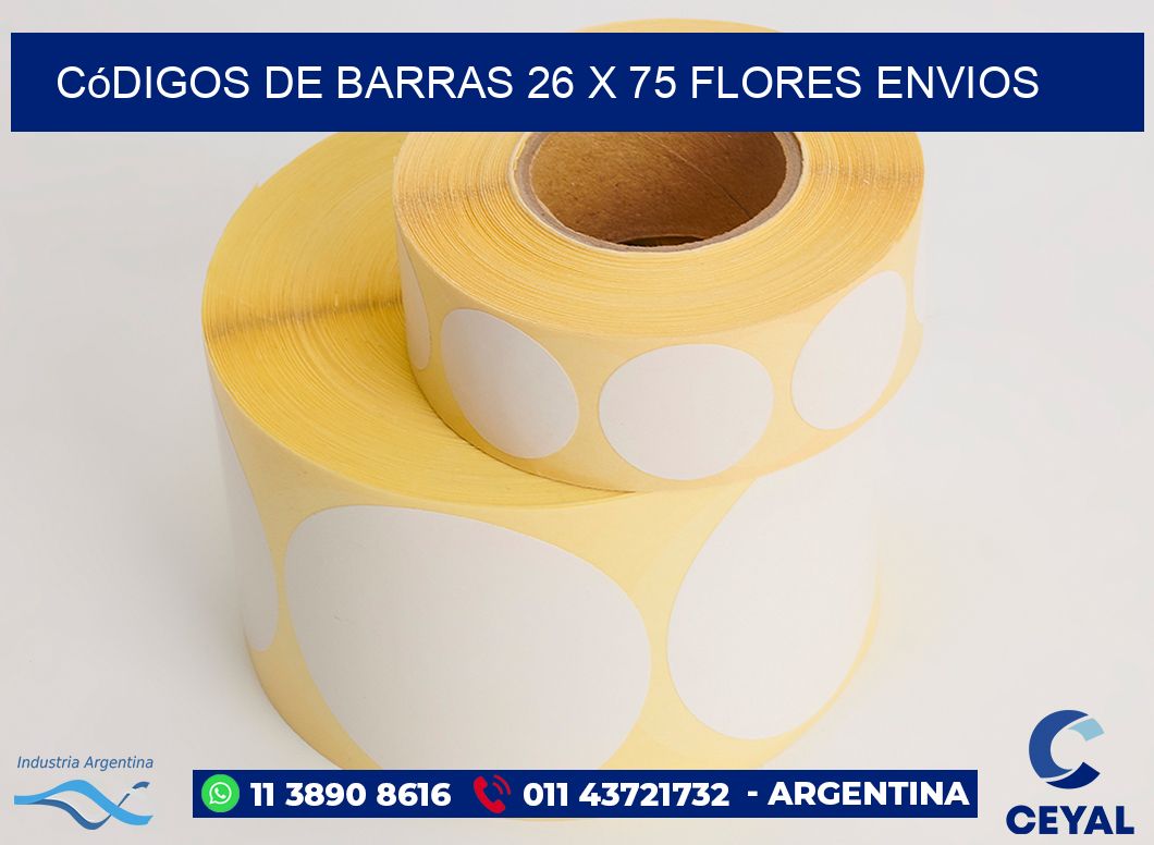 Códigos de Barras 26 x 75 flores envios