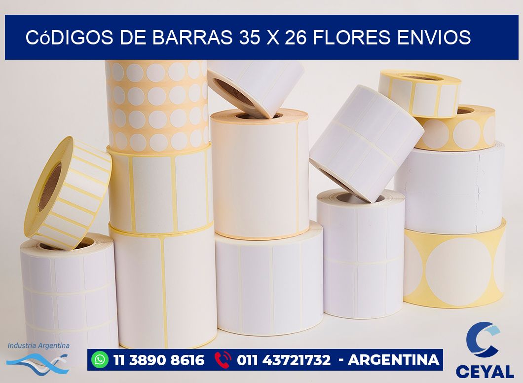 Códigos de Barras 35 x 26 flores envios