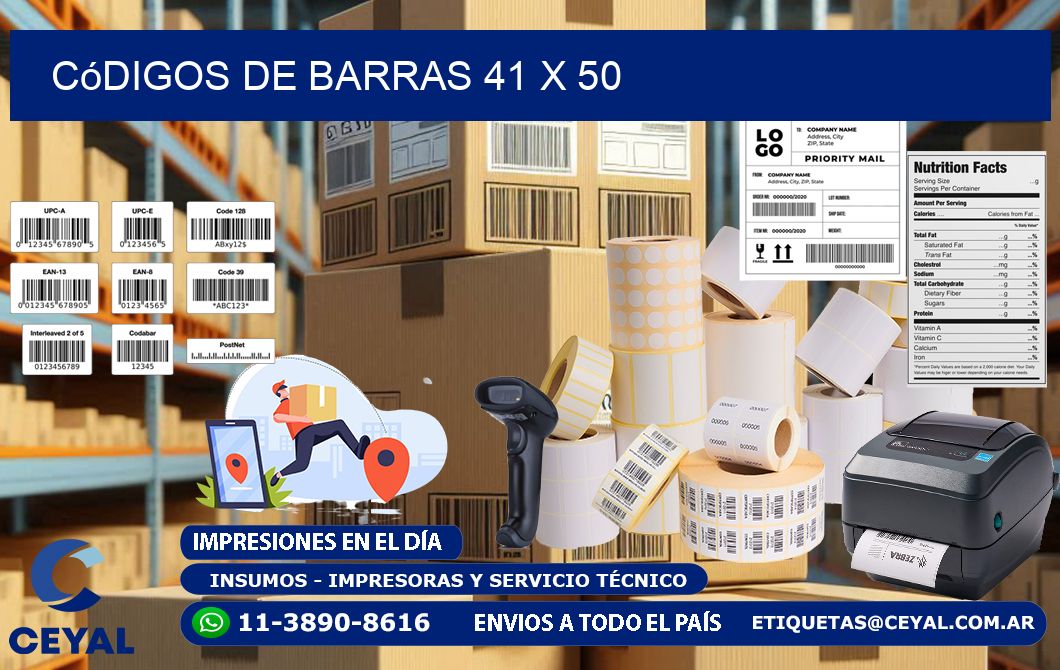 Códigos de Barras 41 x 50