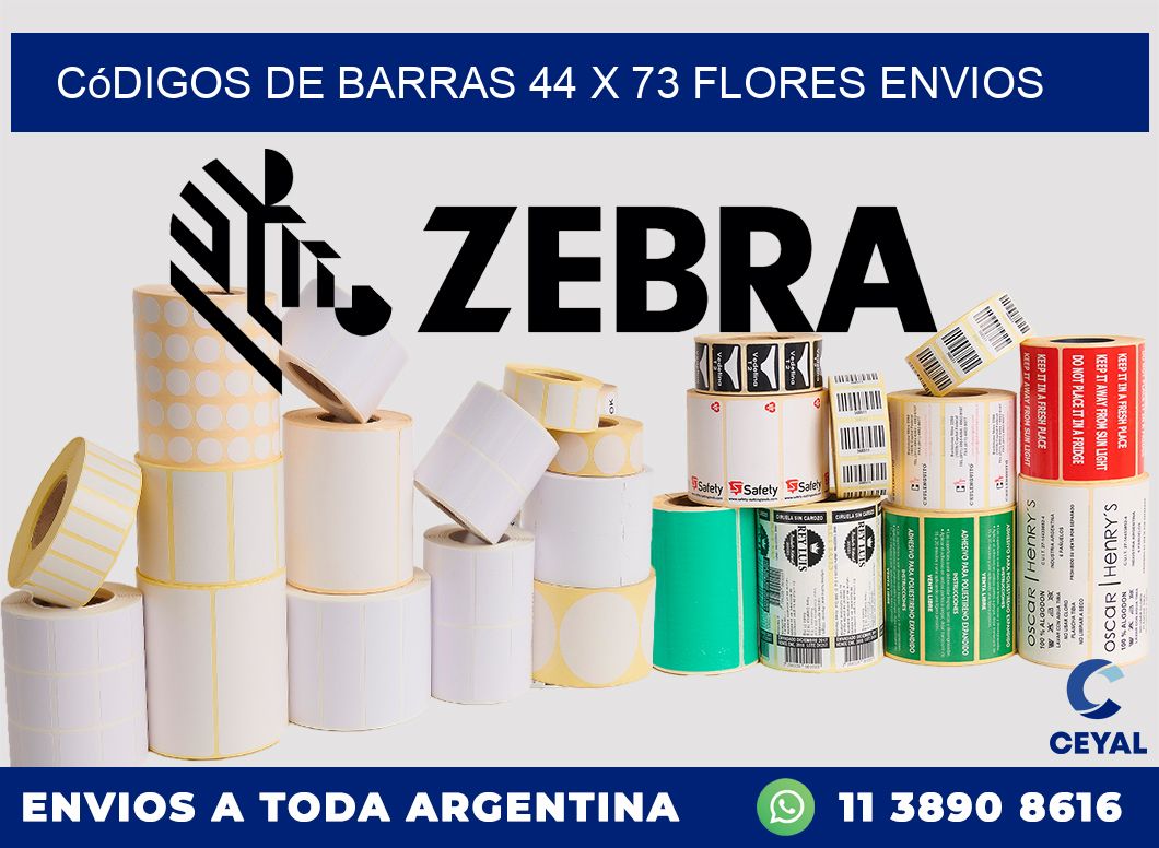 Códigos de Barras 44 x 73 flores envios
