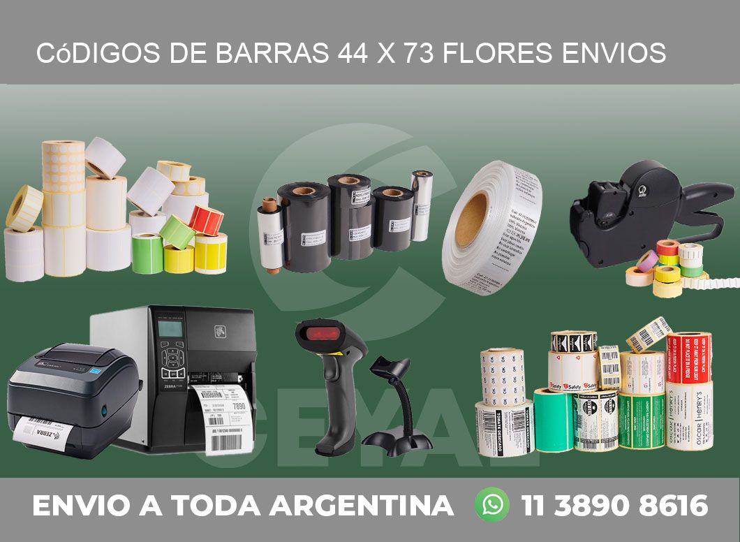 Códigos de Barras 44 x 73 flores envios