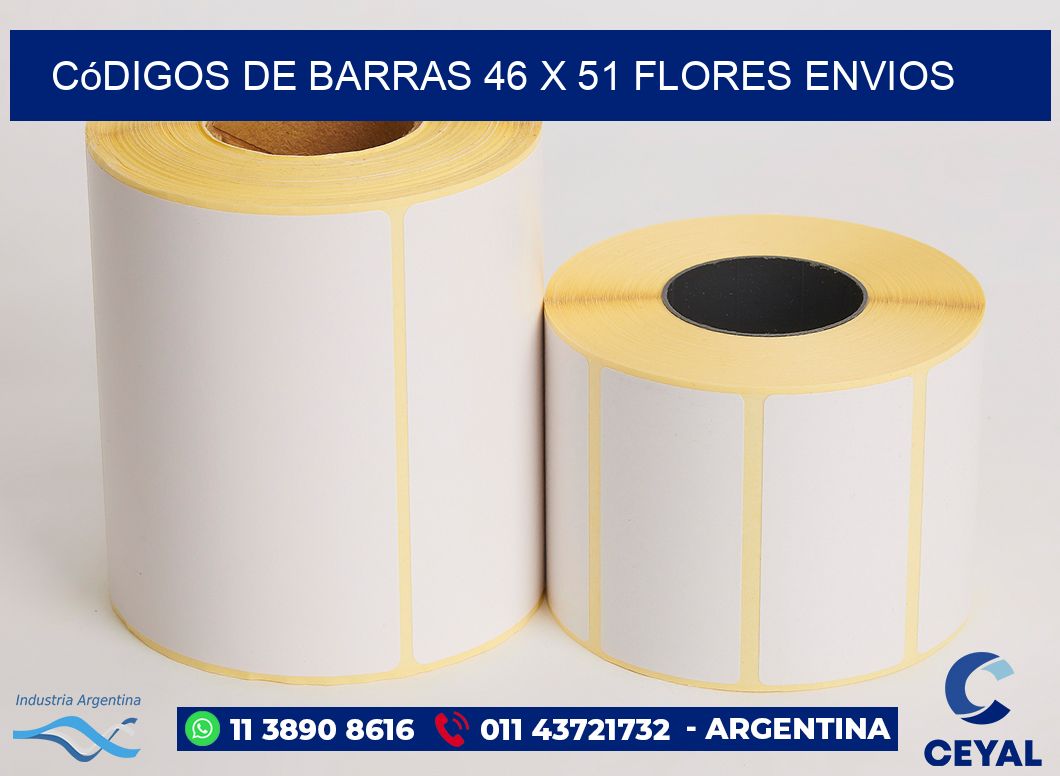 Códigos de Barras 46 x 51 flores envios