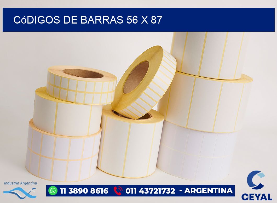 Códigos de Barras 56 x 87