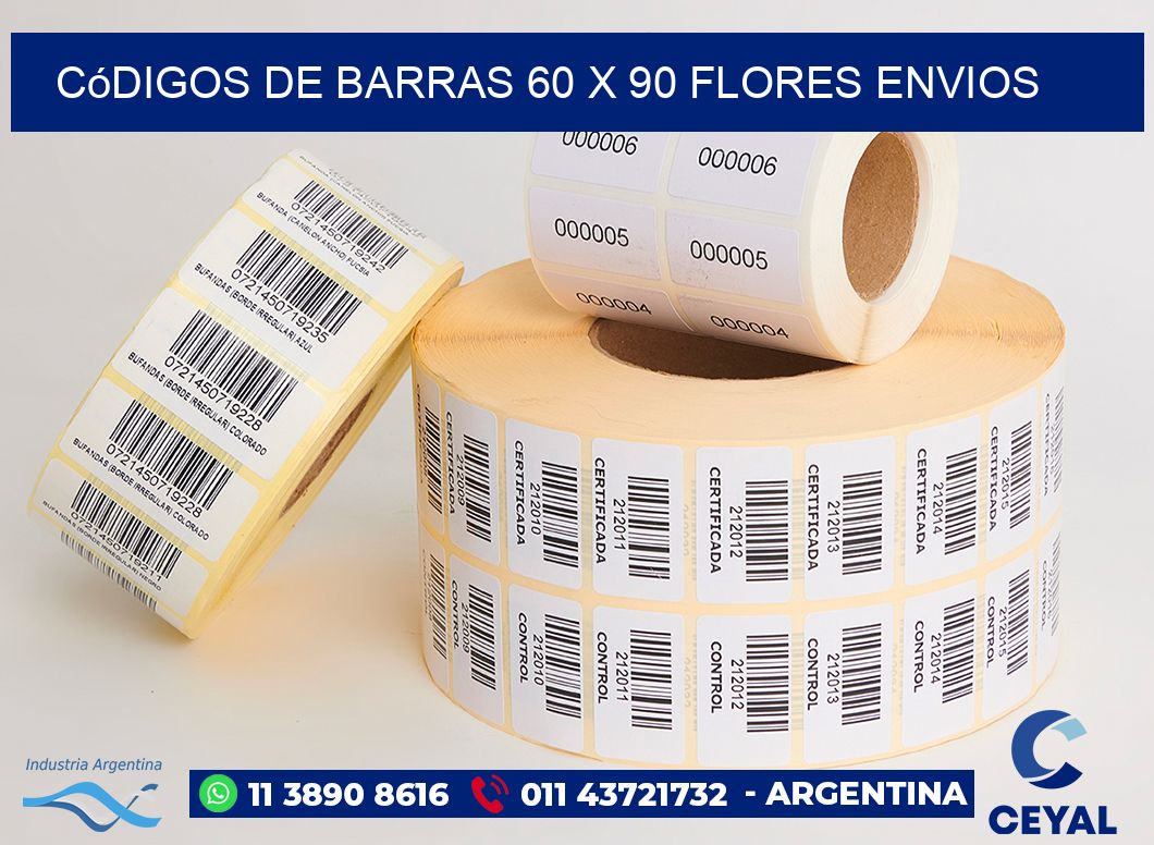 Códigos de Barras 60 x 90 flores envios