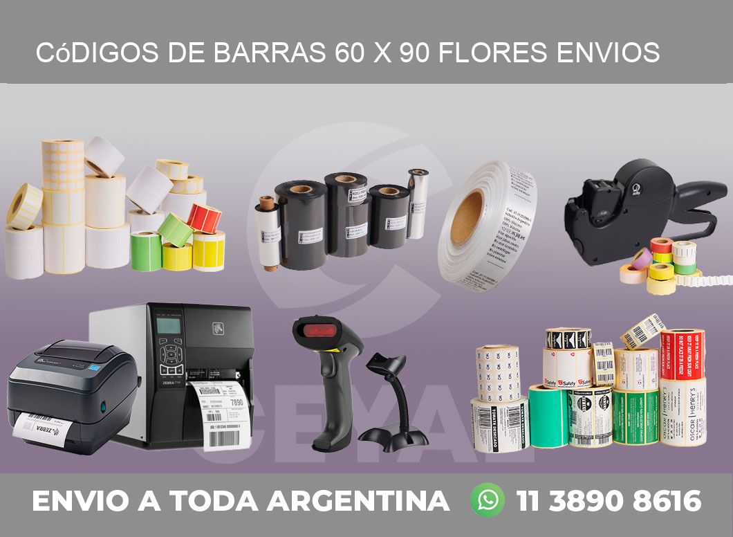Códigos de Barras 60 x 90 flores envios