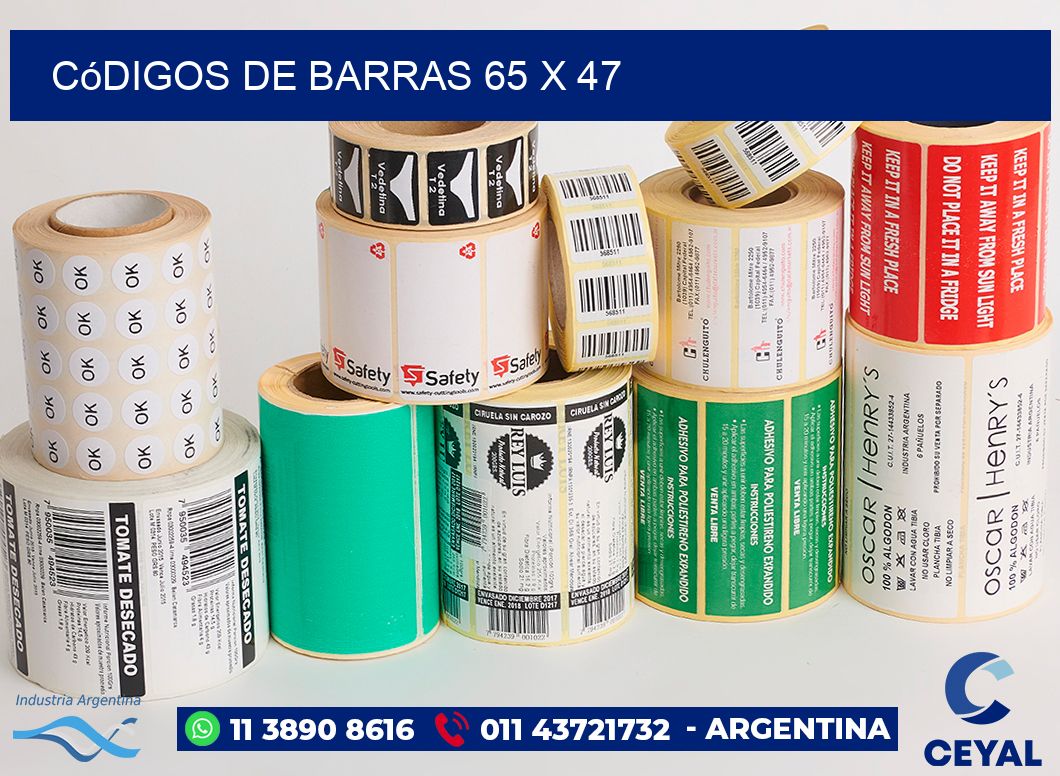 Códigos de Barras 65 x 47