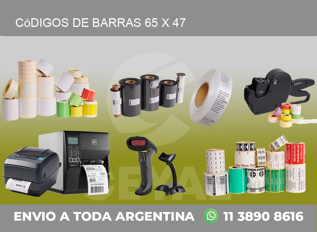 Códigos de Barras 65 x 47