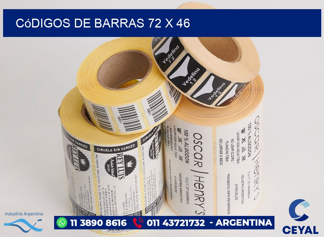 Códigos de Barras 72 x 46