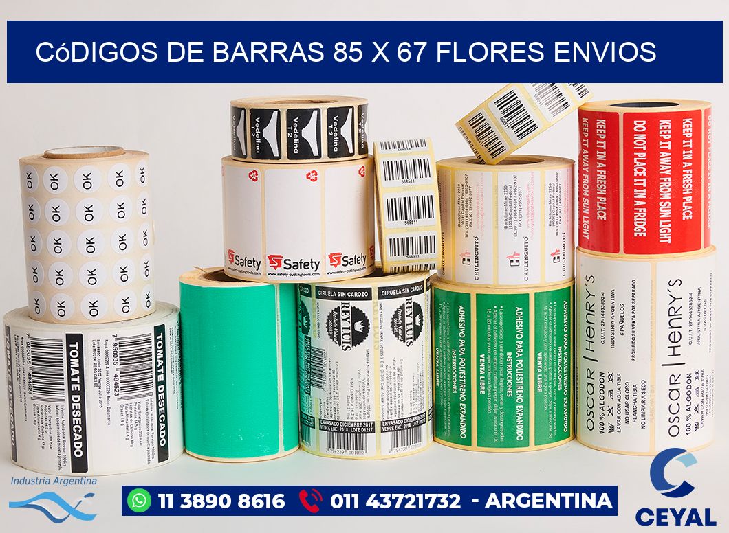 Códigos de Barras 85 x 67 flores envios