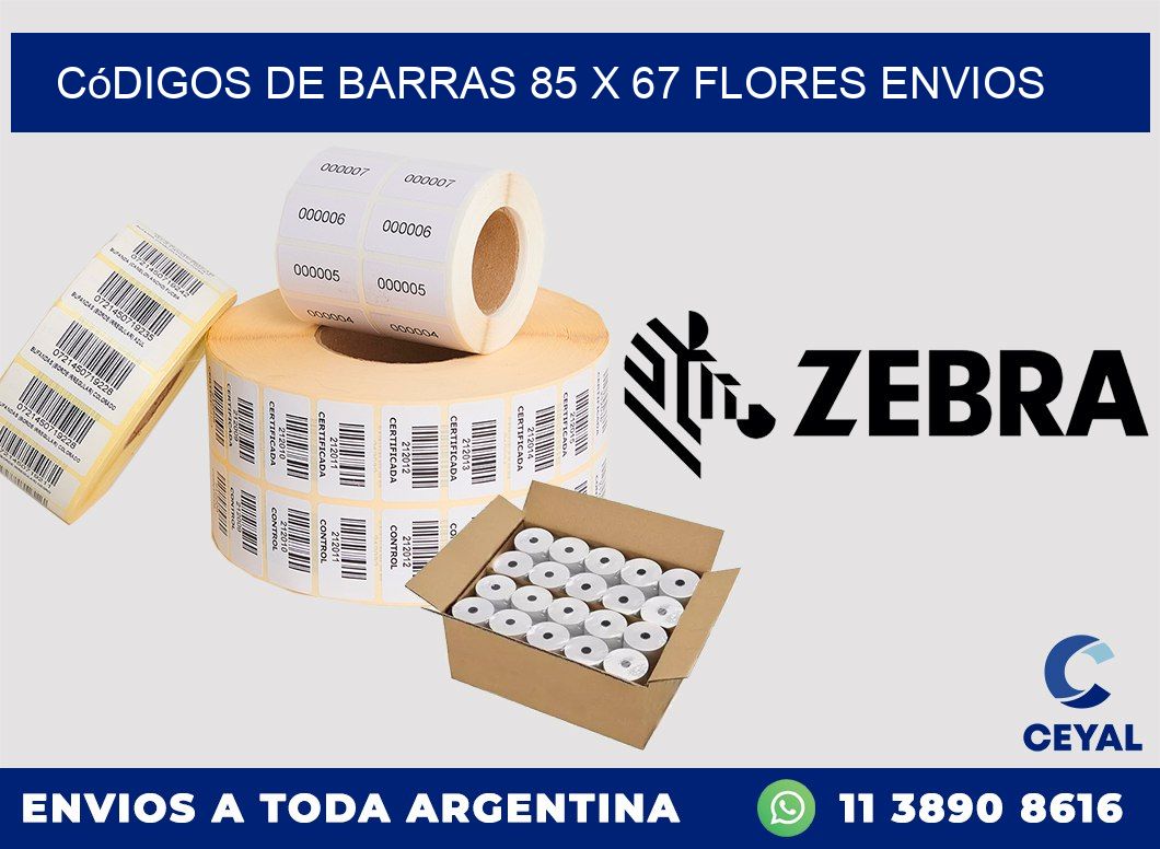 Códigos de Barras 85 x 67 flores envios