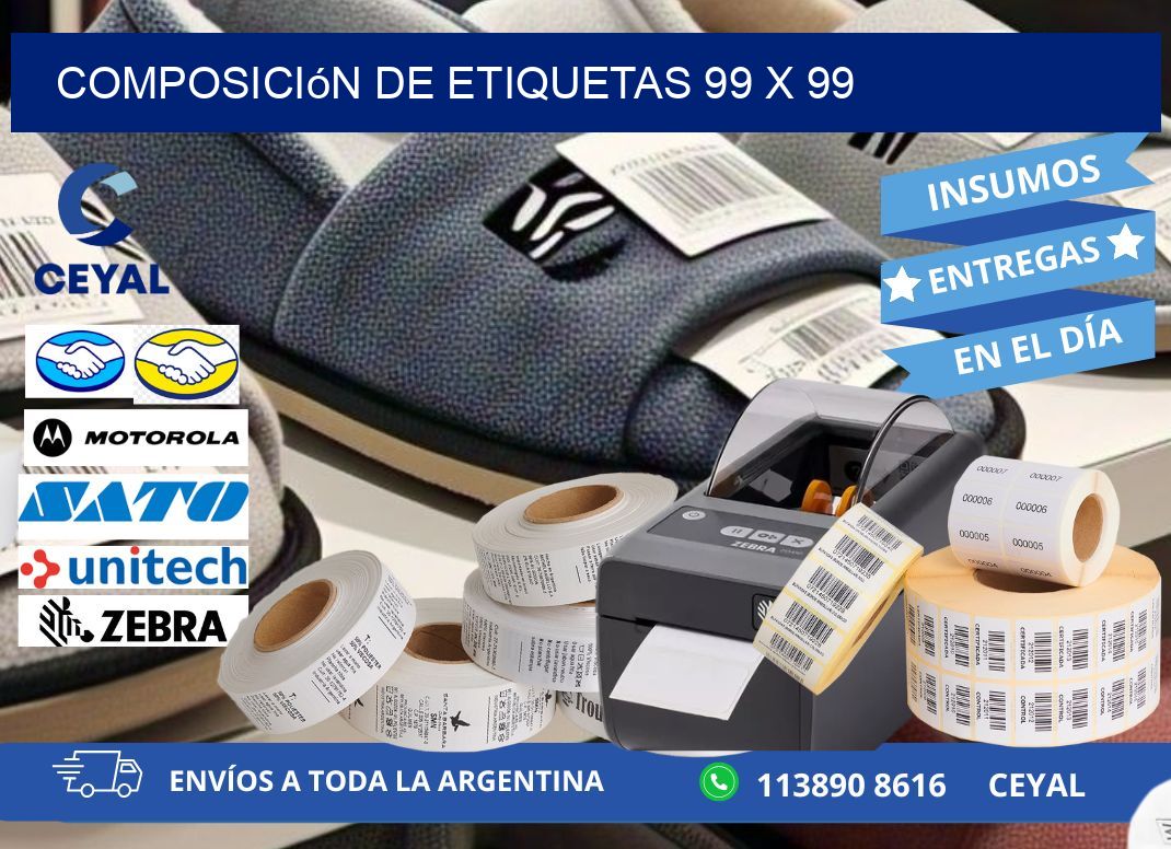 Composición de etiquetas 99 x 99