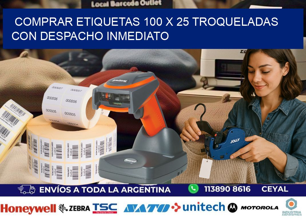 Comprar etiquetas 100 x 25 troqueladas con despacho inmediato