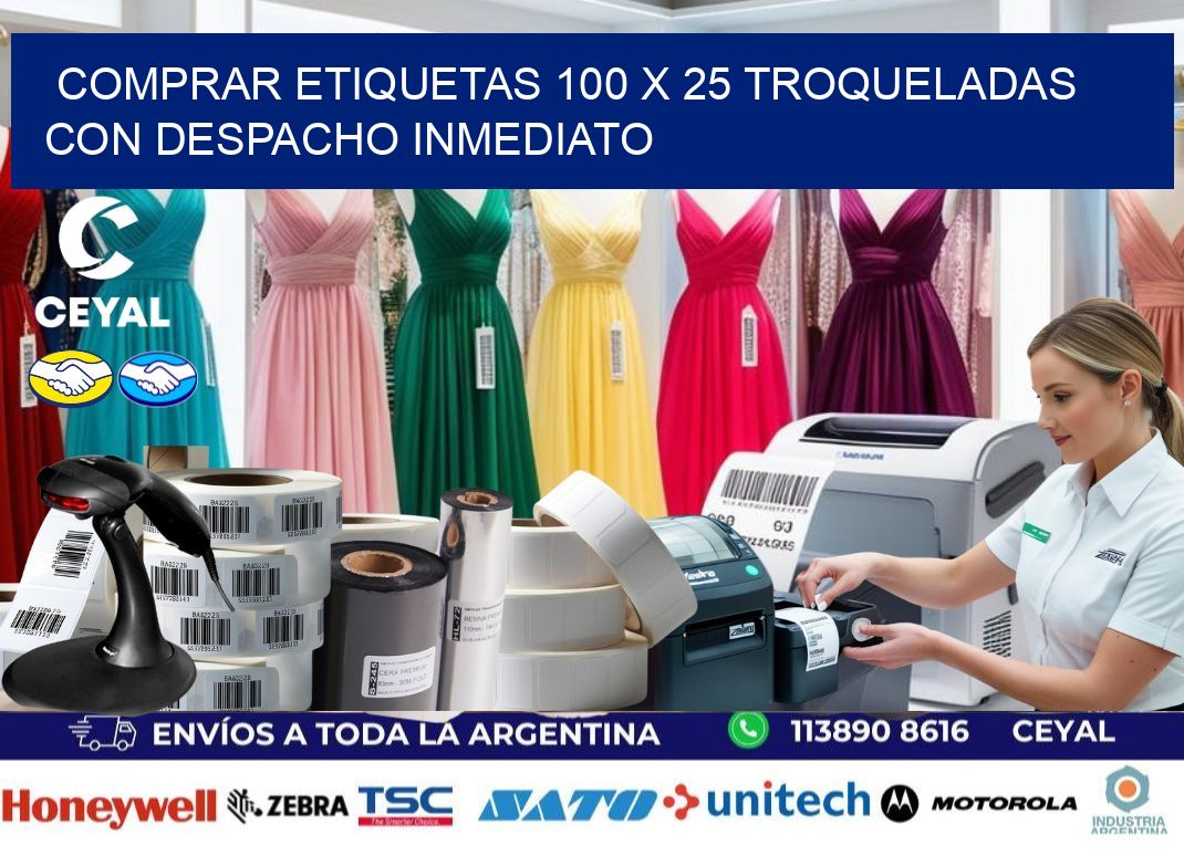 Comprar etiquetas 100 x 25 troqueladas con despacho inmediato
