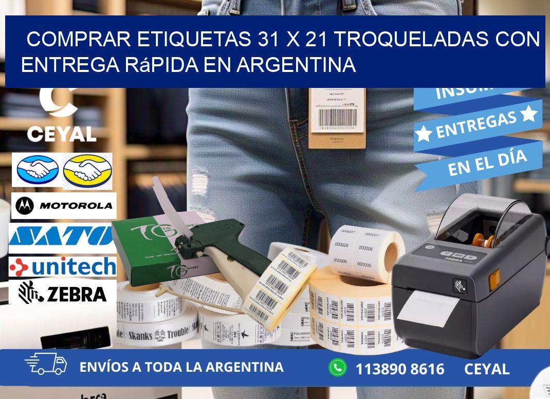 Comprar etiquetas 31 x 21 troqueladas con entrega rápida en Argentina