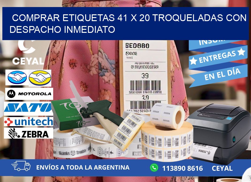 Comprar etiquetas 41 x 20 troqueladas con despacho inmediato