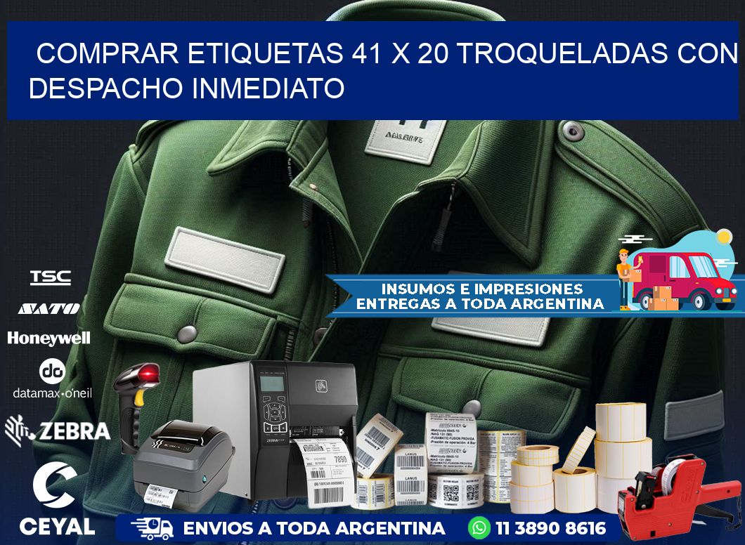 Comprar etiquetas 41 x 20 troqueladas con despacho inmediato