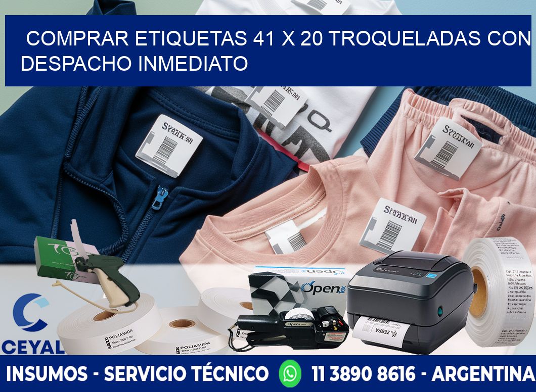 Comprar etiquetas 41 x 20 troqueladas con despacho inmediato