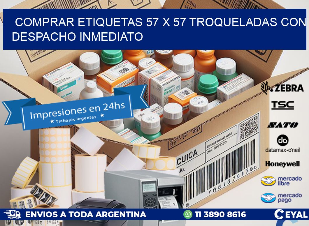 Comprar etiquetas 57 x 57 troqueladas con despacho inmediato