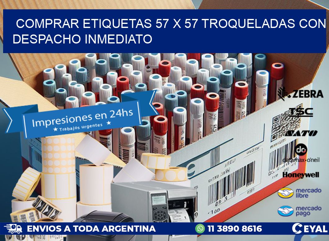 Comprar etiquetas 57 x 57 troqueladas con despacho inmediato