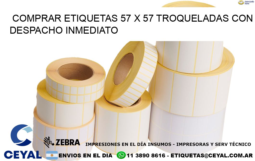 Comprar etiquetas 57 x 57 troqueladas con despacho inmediato