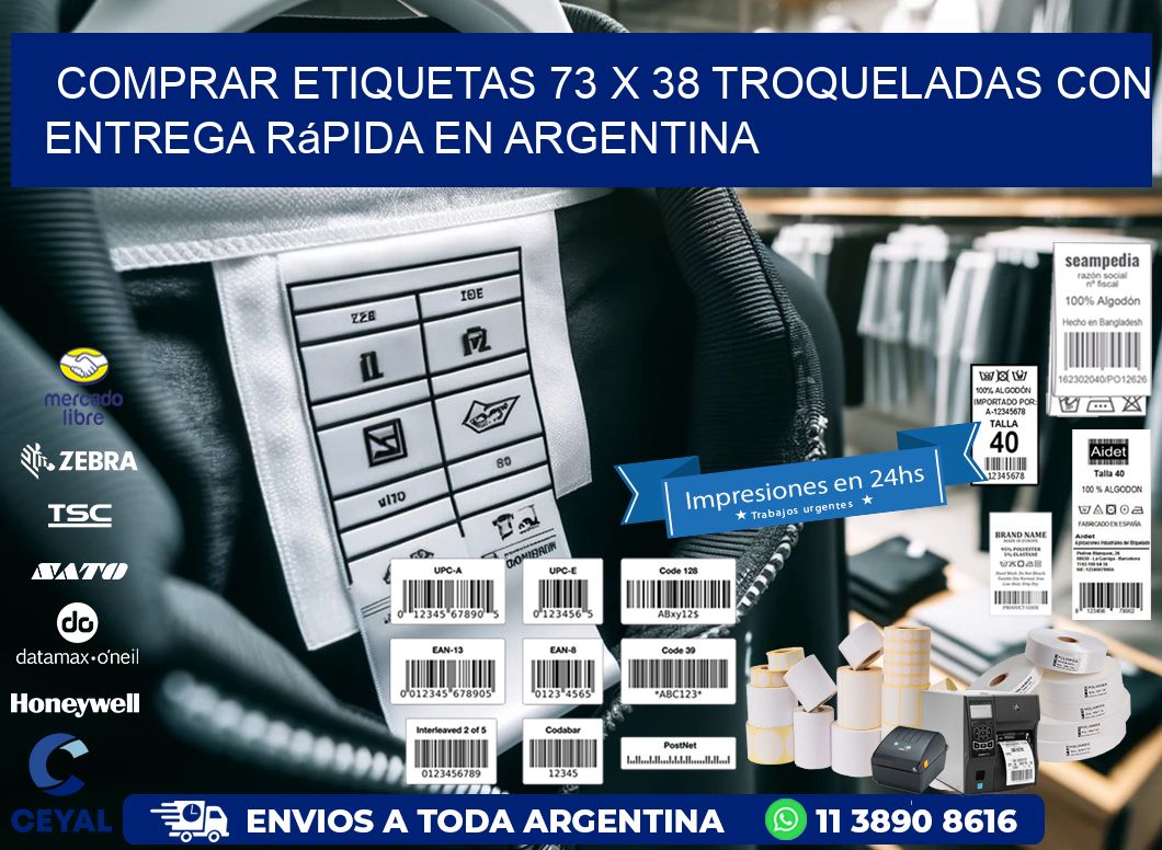 Comprar etiquetas 73 x 38 troqueladas con entrega rápida en Argentina