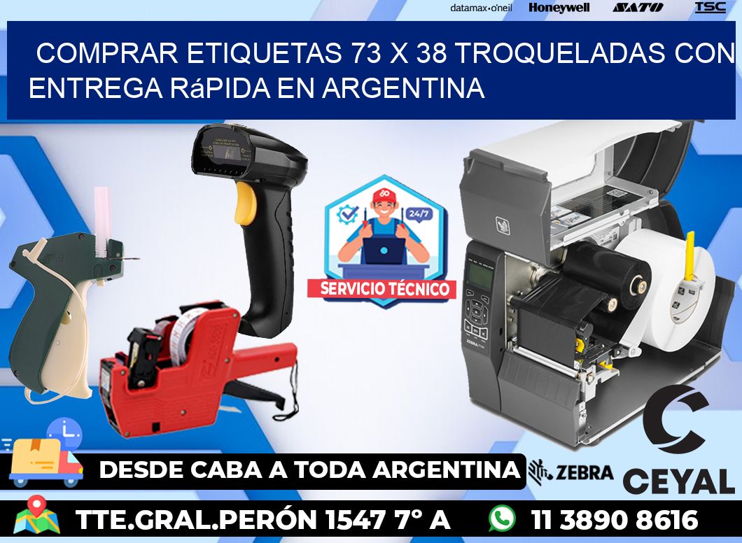 Comprar etiquetas 73 x 38 troqueladas con entrega rápida en Argentina