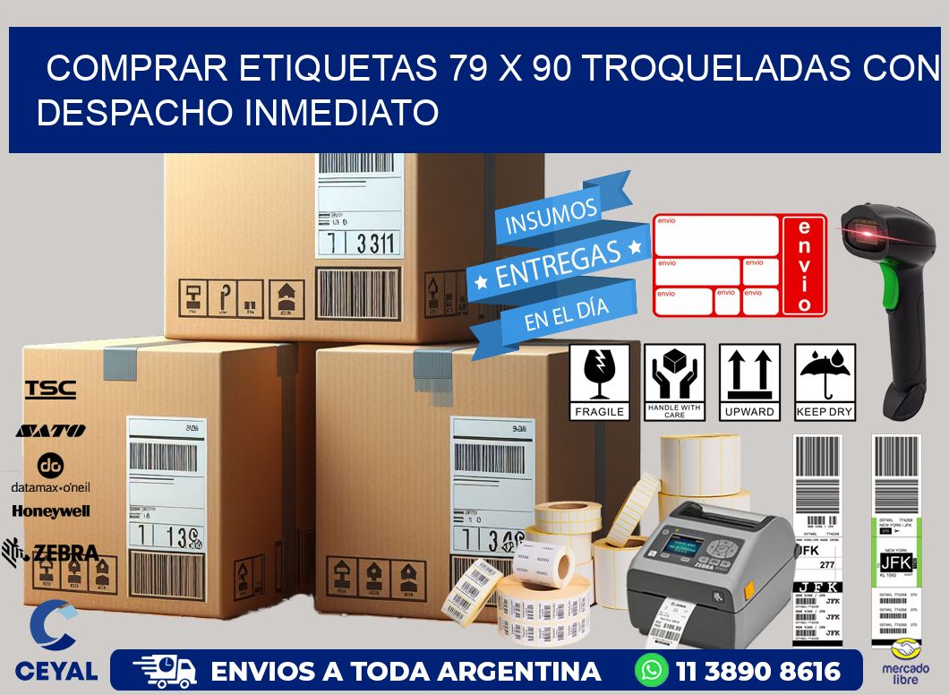 Comprar etiquetas 79 x 90 troqueladas con despacho inmediato