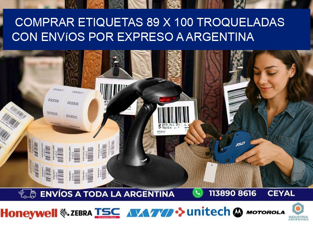 Comprar etiquetas 89 x 100 troqueladas con envíos por expreso a Argentina