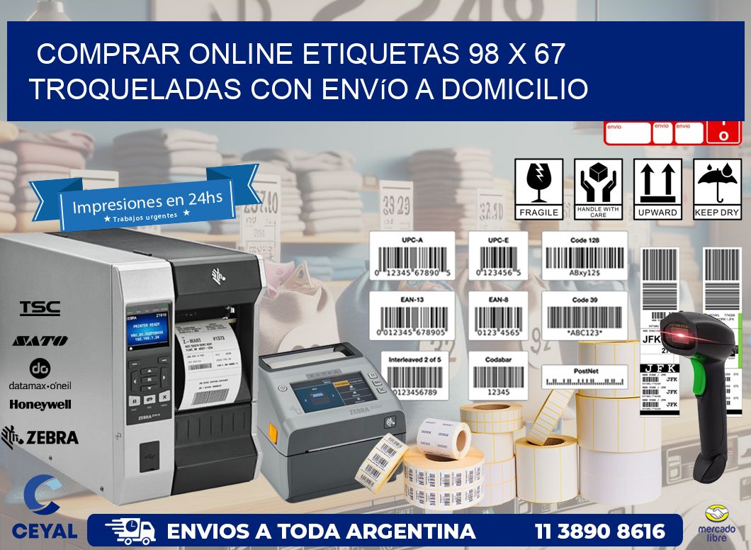Comprar online etiquetas 98 x 67 troqueladas con envío a domicilio