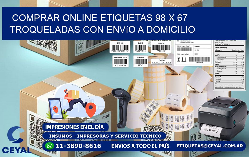 Comprar online etiquetas 98 x 67 troqueladas con envío a domicilio