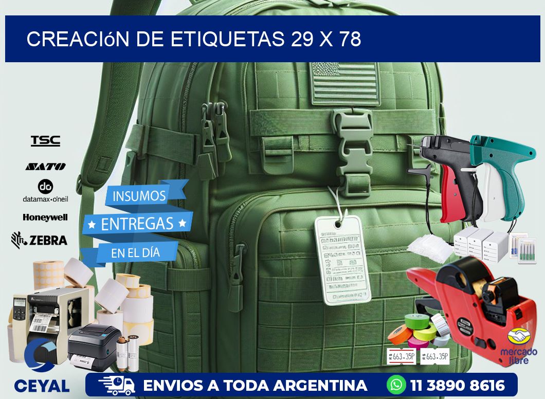 Creación de etiquetas 29 x 78