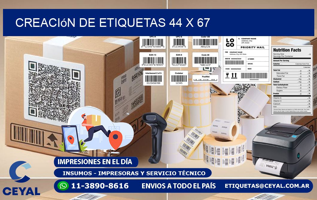 Creación de etiquetas 44 x 67