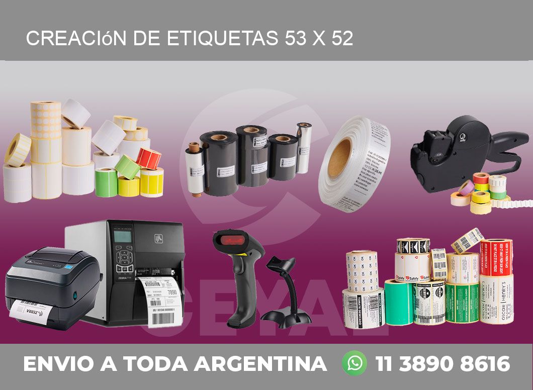 Creación de etiquetas 53 x 52