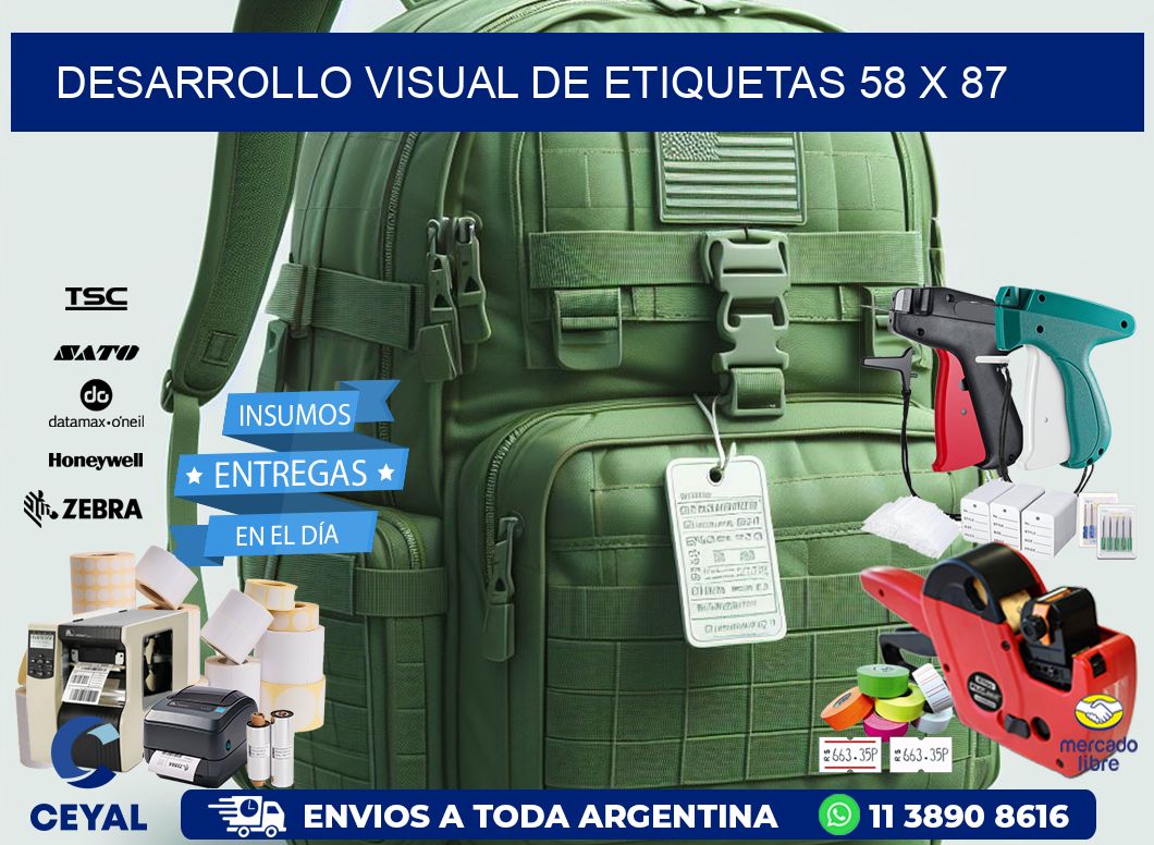 Desarrollo visual de etiquetas 58 x 87